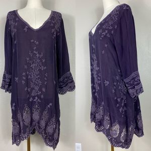 Johnny Was Deep Purple Floral Tunic